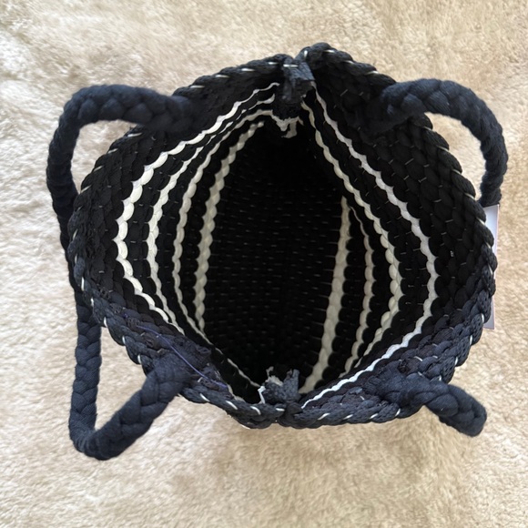 NWT Black and White rag handbag with Braided Handles - Picture 7 of 7